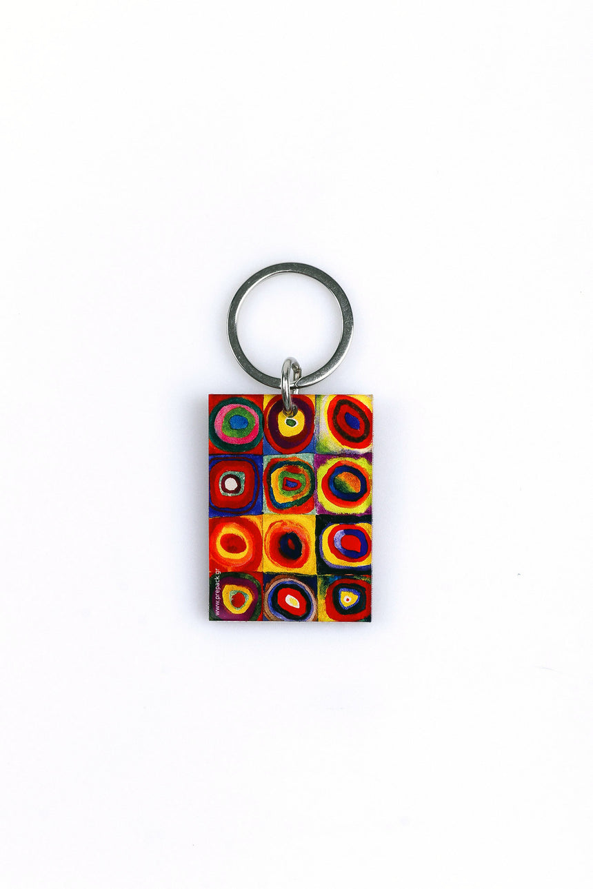 Squares with concentric circles Kandinsky keychain