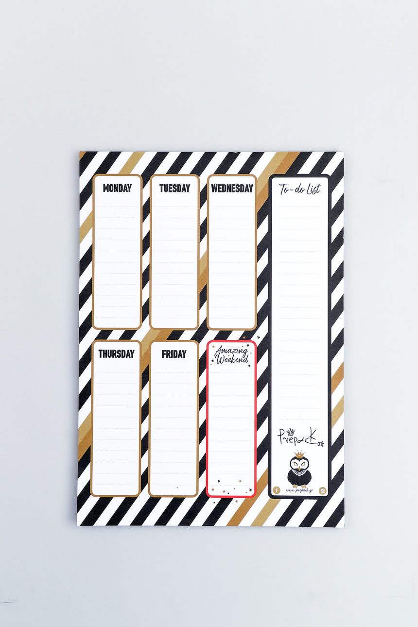 Prepack owl weekly planner pad