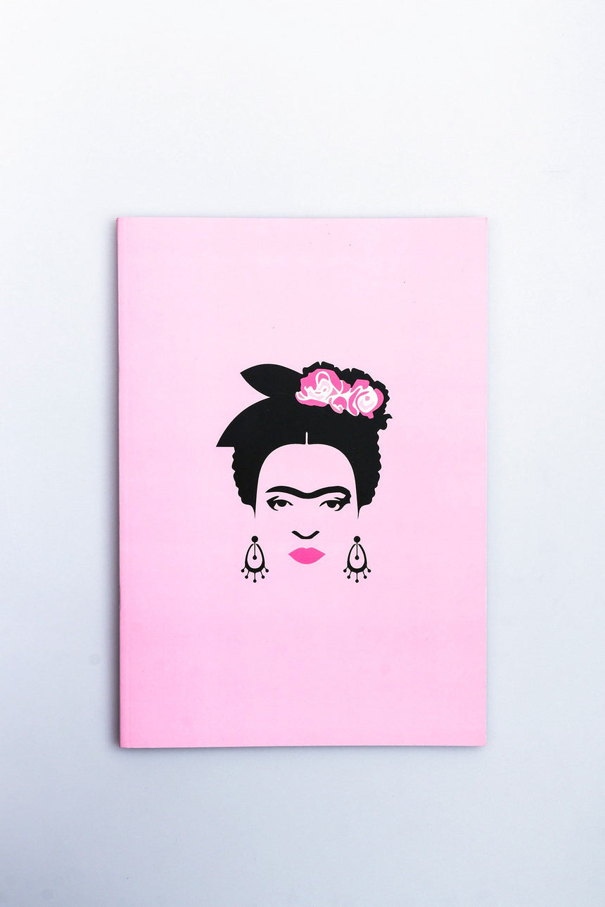 Frida pink pin notebook