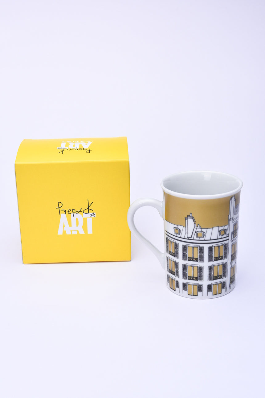 Gold Paris Buildings mug