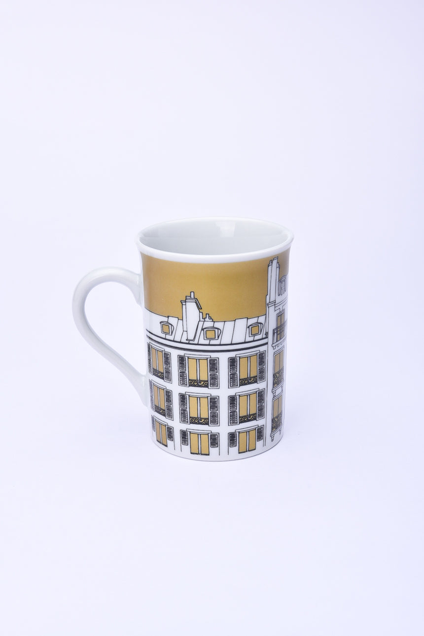 Gold Paris Buildings mug