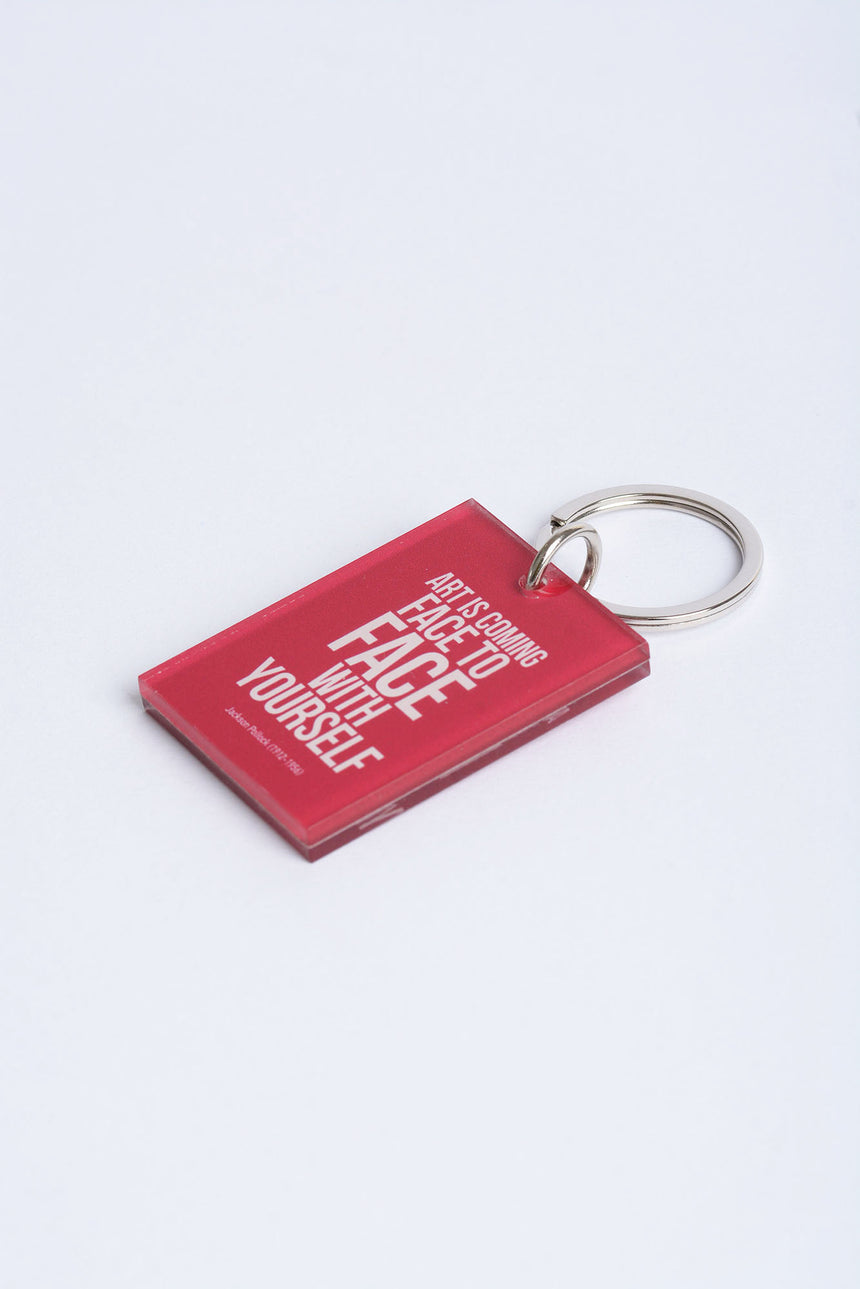 Art is coming face to face keychain