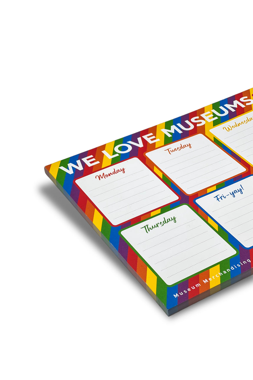 We Love Museums Rainbow weekly planner