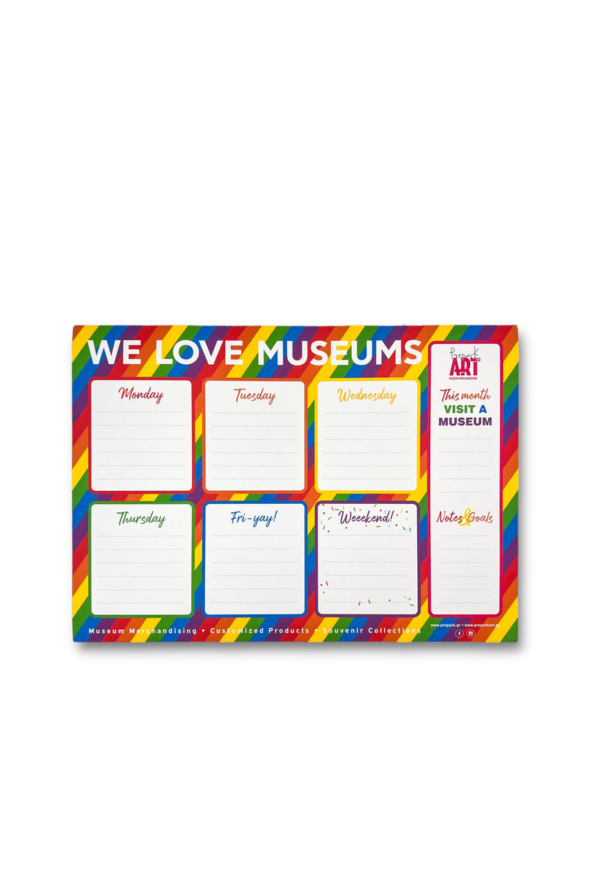 We Love Museums Rainbow weekly planner