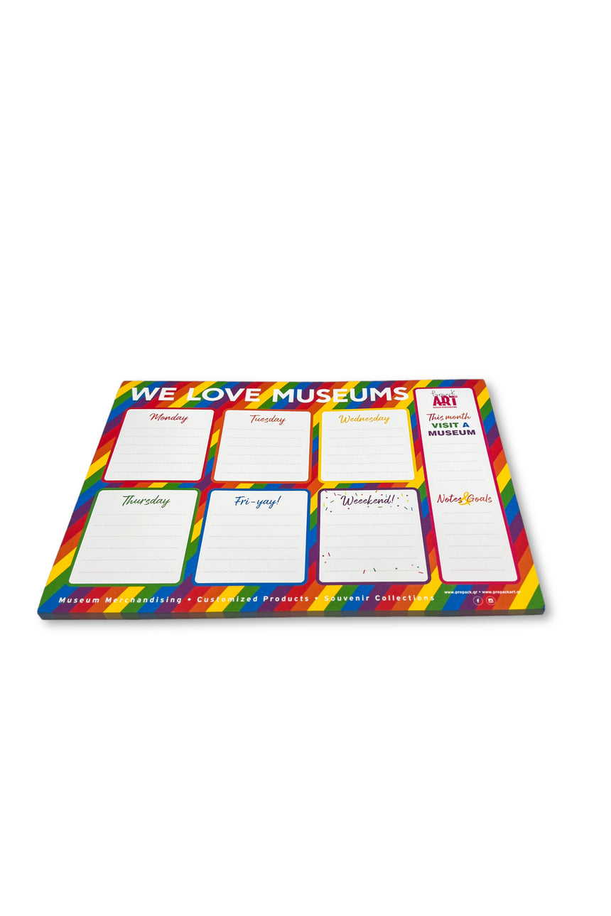 We Love Museums Rainbow weekly planner