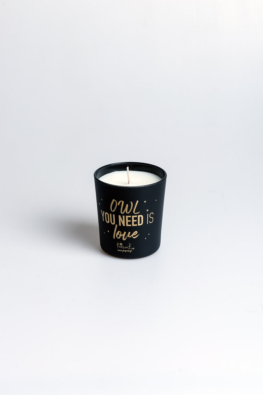 Owl you need is love black candle