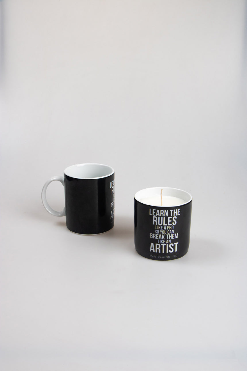 Learn the rules candle & mug set