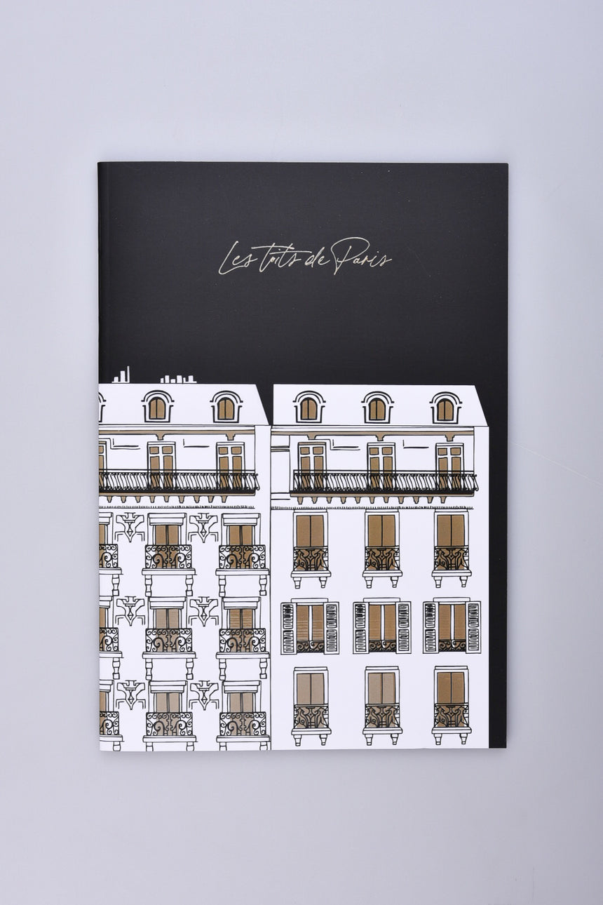 Black Paris Buildings pin notebook
