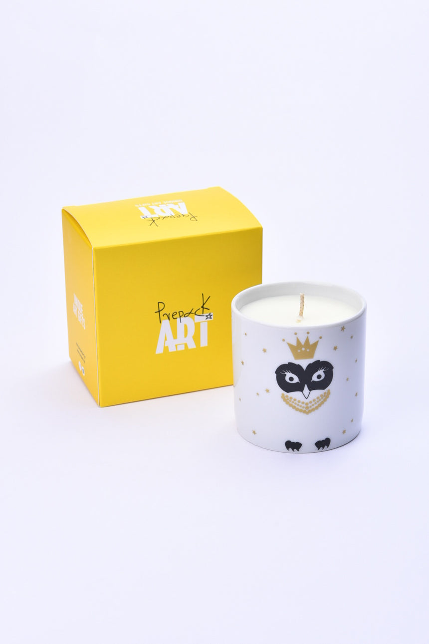 Owl you need is love porcelain candle